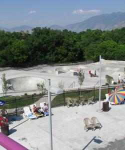 Overhead photo of skatepark
